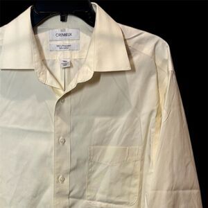 NWOT Cremieux button front long sleeved shirt  Men’s 16 1/2-33 yellow Cotton